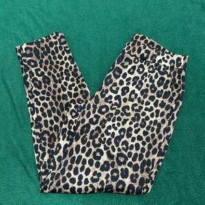 MICHAEL Michael Kors Black and Tan Leopard Print Leggings
